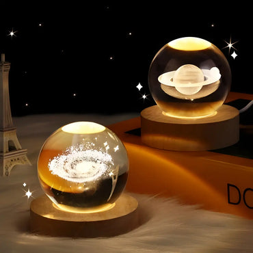 3D Solar System Crystal Ball Night Light