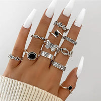 Gothic Chain Rings Set