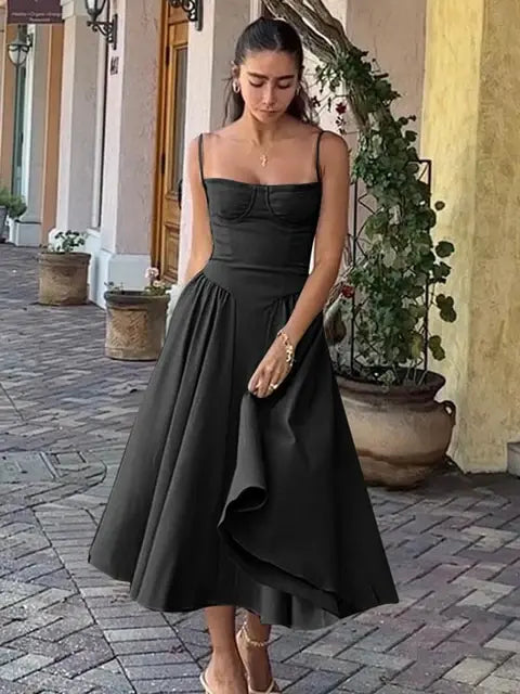 French Retro Long Dress