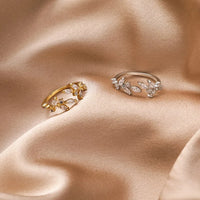 Leaf Zircon Adjustable Rings