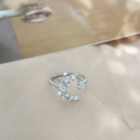 Crystal Flower Adjustable Rings