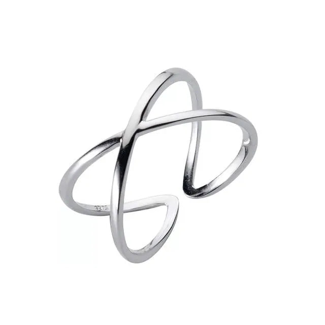 Precise: Vintage 925 Sterling Silver Cross Adjustable Rings