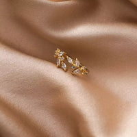 Leaf Zircon Adjustable Rings