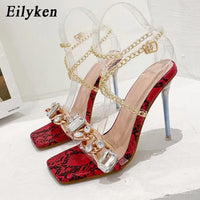 Crystal Chain Transparent Heels