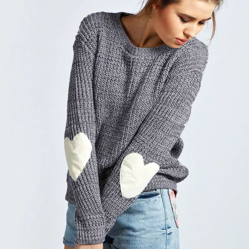 Patchwork Heart Sweaters Fashion