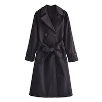 Women's Double-Breasted Belted Vintage Coat