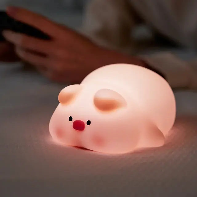 LED Night Lights Cute Sheep Silicone Lamp