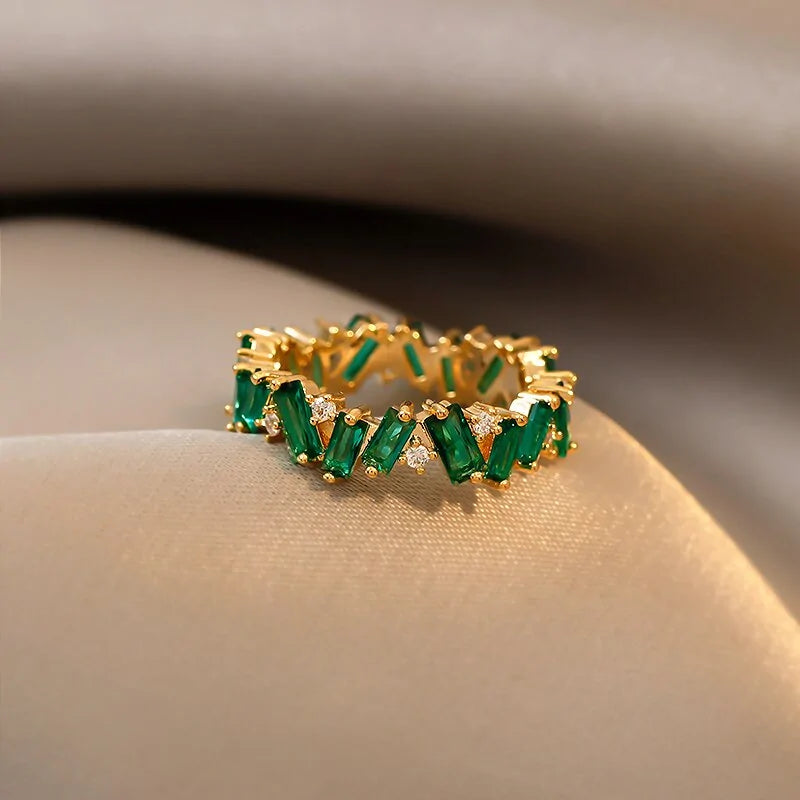 Luxury Green Crystal Rings