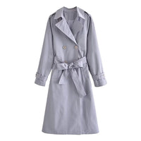 Women's Double-Breasted Belted Vintage Coat