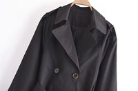 Women's Double-Breasted Belted Vintage Coat