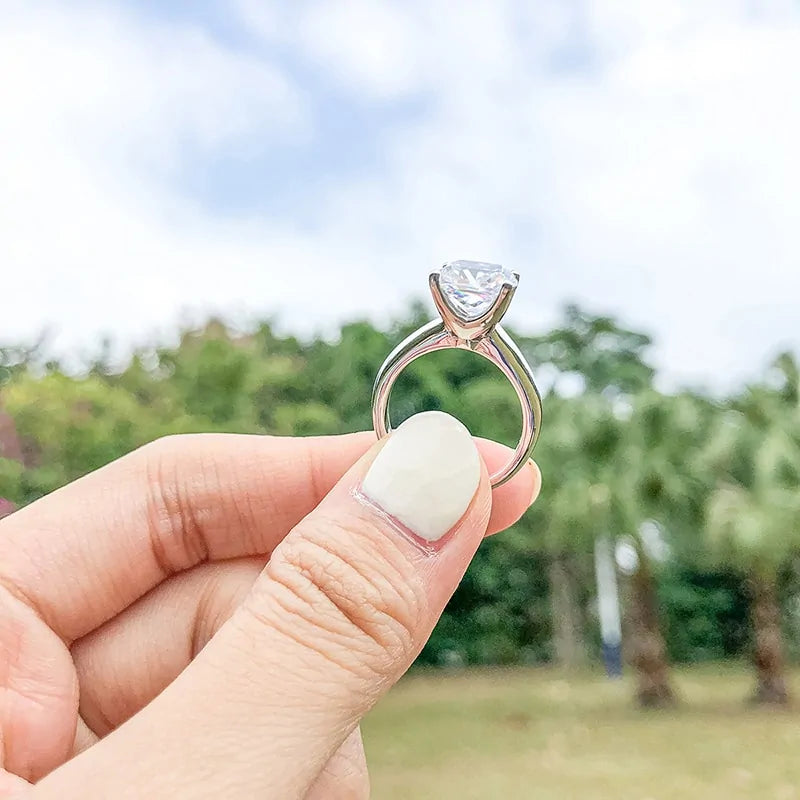 Silver Engagement Stone Rings